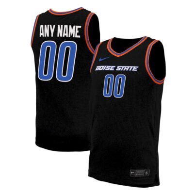 Custom Boise State Broncos Basketball 2023/24 Black Alternate Jersey - All Stitched