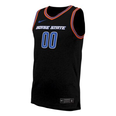 Alternative view of Custom Boise State Broncos Basketball 2023/24 Black Alternate Jersey - All Stitched