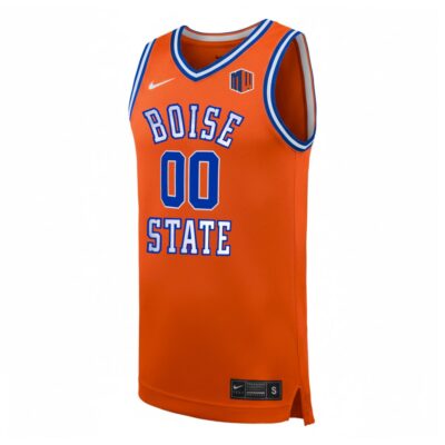 Alternative view of Custom Boise State Broncos Basketball 2025/26 Orange Home Jersey w/ MW Patch - All Stitched