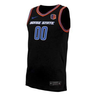 Alternative view of Custom Boise State Broncos Basketball 2023/24 Black Alternate Jersey w/ MW Patch - All Stitched