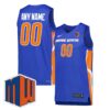 Custom Boise State Broncos Basketball Royal Blue Jersey w/ MW Patch - All Stitched