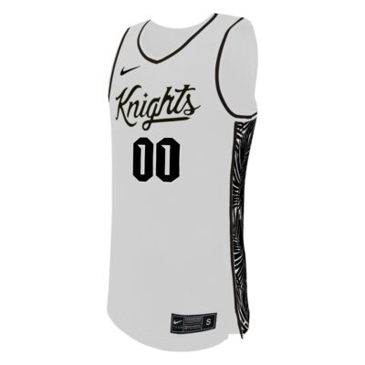 Alternative view of Custom UCF Knights Basketball White Home Jersey - All Stitched