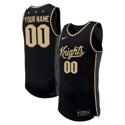 Custom UCF Knights Basketball Black Away Jersey - All Stitched