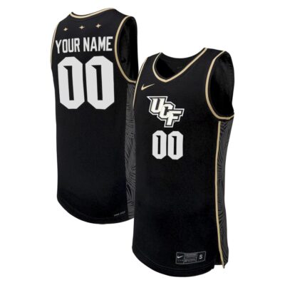 Custom UCF Knights Basketball Black Alternate Jersey - All Stitched