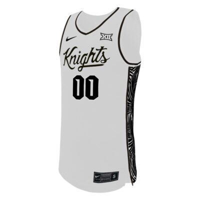 Alternative view of Custom UCF Knights Basketball White Home Jersey w/ XII Patch - All Stitched
