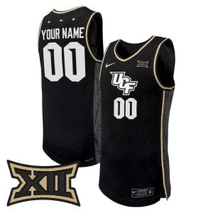 Custom UCF Knights Basketball Black Alternate Jersey w/ XII Patch - All Stitched