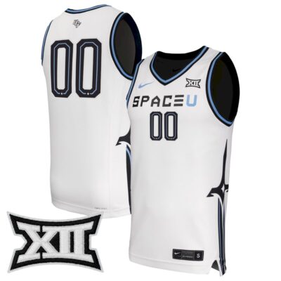 Custom UCF Knights Basketball White Space Game Jersey w/ XII Patch - All Stitched