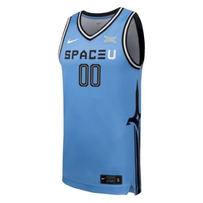 Alternative view of Custom UCF Knights Basketball Light Blue Space Game Jersey w/ XII Patch - All Stitched
