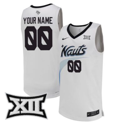 Custom UCF Knights Basketball White Special Jersey w/ XII Patch - All Stitched