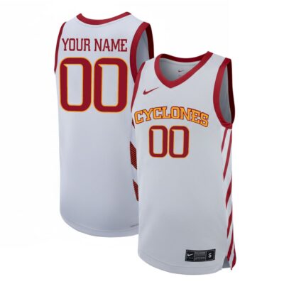 Custom Iowa State Cyclones Basketball White Alternate Jersey - All Stitched