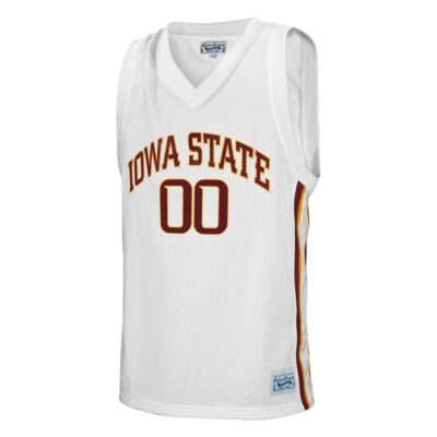 Alternative view of Custom Iowa State Cyclones Basketball White Retro Throwback Jersey - All Stitched