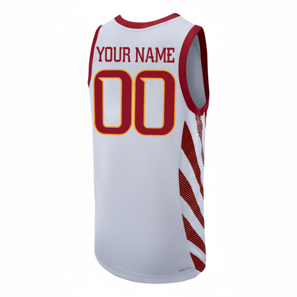 Custom Iowa State Cyclones Basketball White Alternate Jersey w/ XII Patch - All Stitched - Image 3