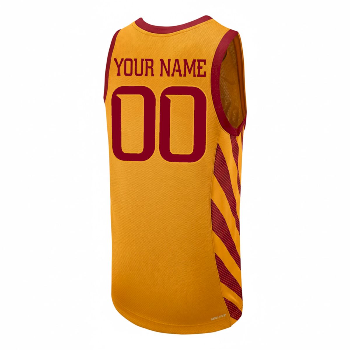 Custom Iowa State Cyclones Basketball Gold Alternate Jersey w/ XII Patch - All Stitched - Image 3
