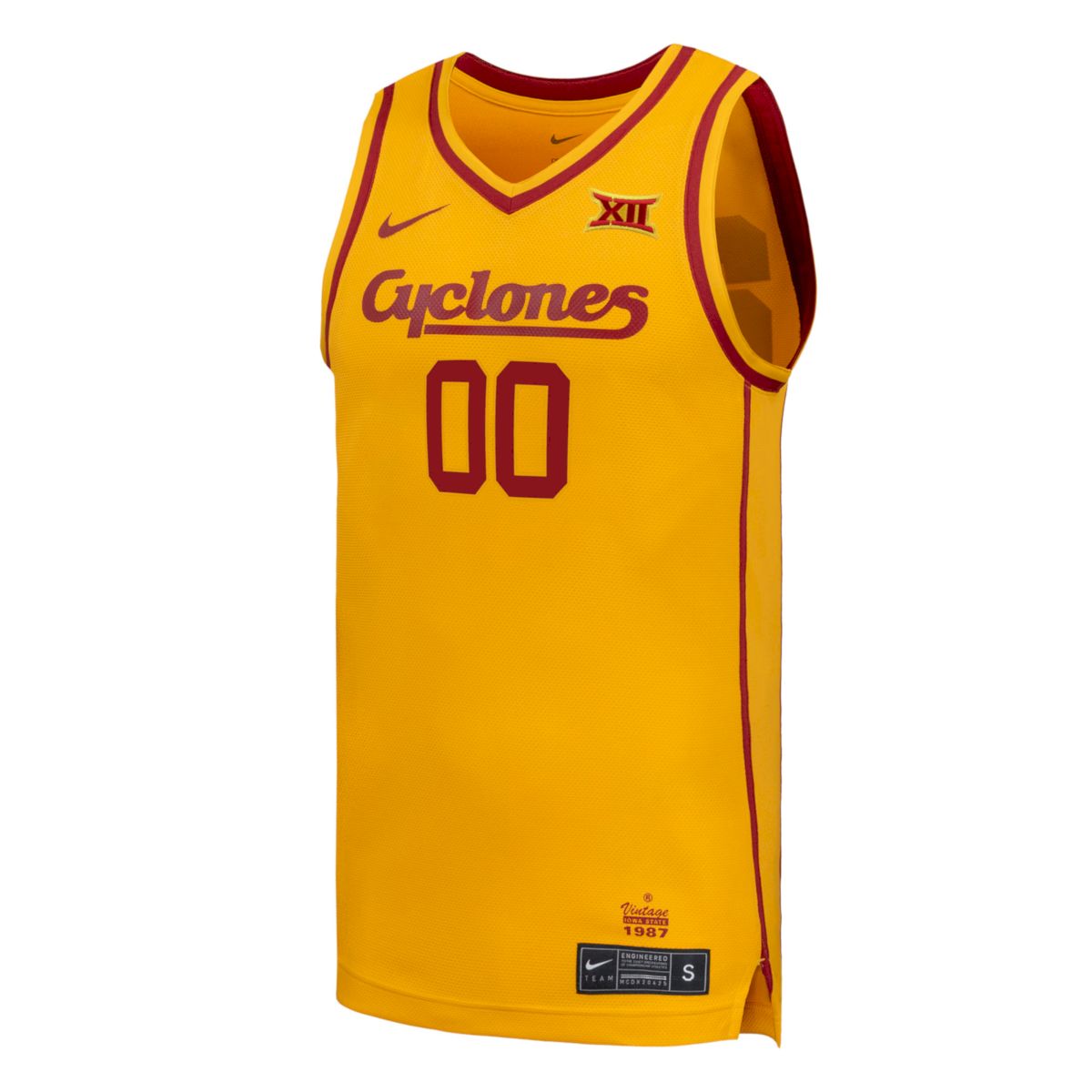 Custom Iowa State Cyclones Basketball Gold 2nd Alternate Jersey w/ XII Patch - All Stitched - Image 2