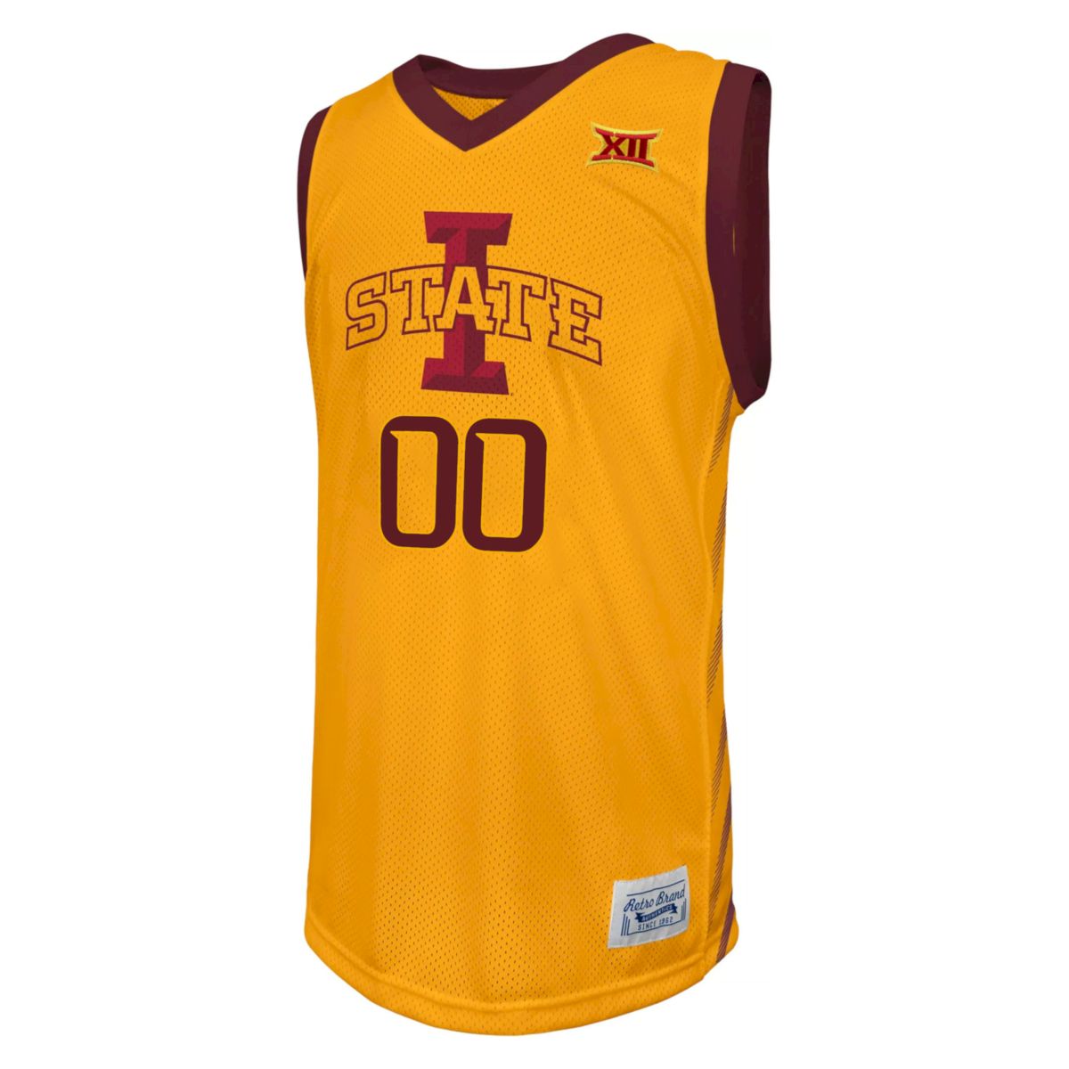 Custom Iowa State Cyclones Basketball Gold Retro Throwback Jersey w/ XII Patch - All Stitched - Image 2