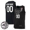 Custom Virginia Tech Hokies Basketball Black Alternate Jersey w/ ACC Patch - All Stitched