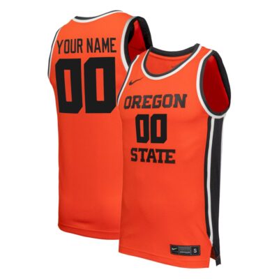 Custom Oregon State Beavers Basketball Orange Away Jersey - All Stitched