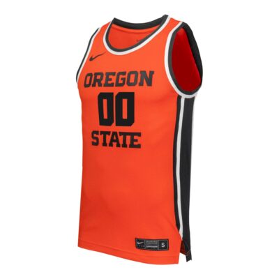 Alternative view of Custom Oregon State Beavers Basketball Orange Away Jersey - All Stitched