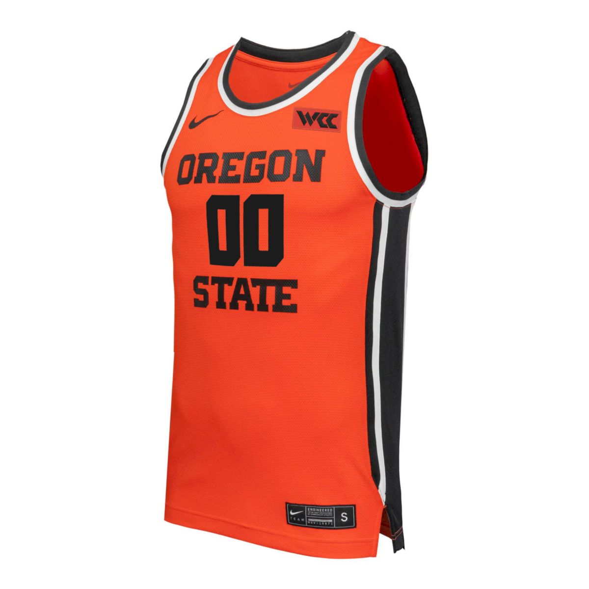 Custom Oregon State Beavers Basketball Orange Away Jersey w/ WCC Patch - All Stitched - Image 2