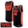 Custom Oregon State Beavers Basketball Black Alternate Jersey w/ WCC Patch - All Stitched