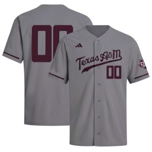 Custom Texas A&M Aggies Baseball Grey Jersey - All Stitched