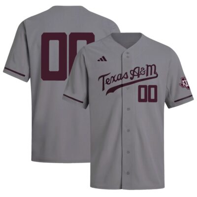 Custom Texas A&M Aggies Baseball Grey Jersey - All Stitched