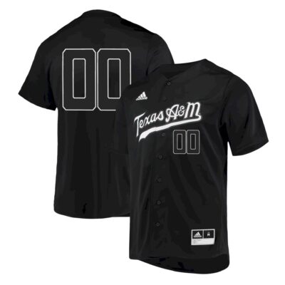 Custom Texas A&M Aggies Baseball Black Jersey - All Stitched