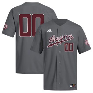 Custom Texas A&M Aggies Baseball Grey Alternate Jersey - All Stitched
