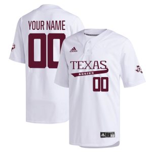 Custom Texas A&M Aggies Baseball White Sweep Jersey - All Stitched