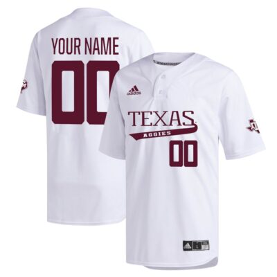 Custom Texas A&M Aggies Baseball White Sweep Jersey - All Stitched