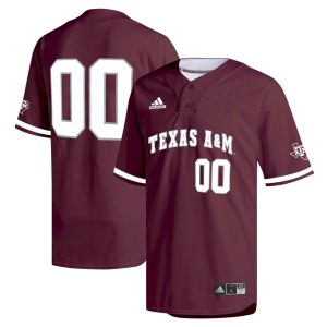Custom Texas A&M Aggies Baseball Maroon Arch Jersey - All Stitched