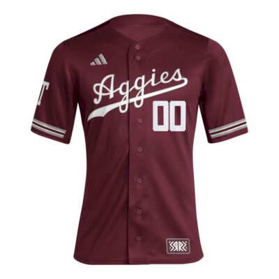 Alternative view of Custom Texas A&M Aggies Baseball Maroon Reverse Retro Jersey - All Stitched