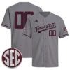 Custom Texas A&M Aggies Baseball Grey Jersey w/ SEC Patch - All Stitched