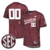 Custom Texas A&M Aggies Baseball Maroon Pinstripe Jersey w/ SEC Patch - All Stitched