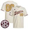 Custom Texas A&M Aggies Baseball Cream Away Jersey w/ SEC Patch - All Stitched