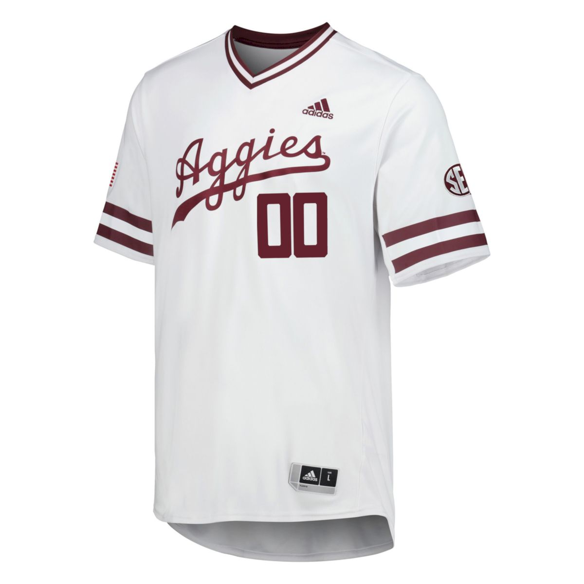 Custom Texas A&M Aggies Baseball White Script Jersey w/ SEC Patch - All Stitched - Image 2
