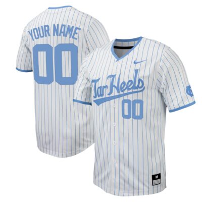 Custom North Carolina Tar Heels Baseball White Away Jersey - All Stitched