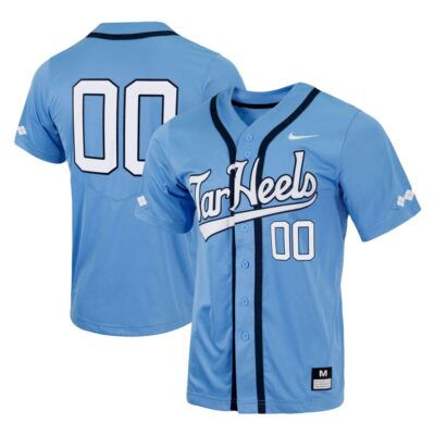 Custom North Carolina Tar Heels Baseball Carolina Blue 2nd Alternate Jersey - All Stitched