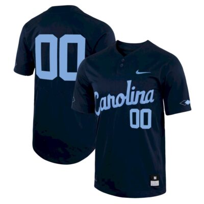 Custom North Carolina Tar Heels Baseball Navy Alternate Jersey - All Stitched