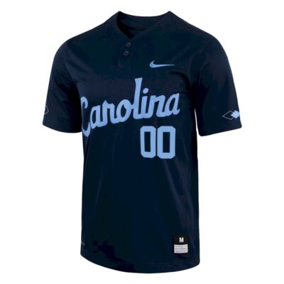 Alternative view of Custom North Carolina Tar Heels Baseball Navy Alternate Jersey - All Stitched