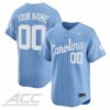 Custom North Carolina Tar Heels Baseball Carolina Blue Pinstripe Home Limited Jersey w/ ACC Patch - All Stitched