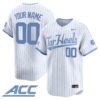 Custom North Carolina Tar Heels Baseball White Away Limited Jersey w/ ACC Patch - All Stitched