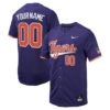 Custom Clemson Tigers Baseball Purple Alternate Jersey - All Stitched