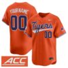 Custom Clemson Tigers Baseball Orange Home Limited Jersey w/ ACC Patch - All Stitched