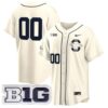Custom Penn State Nittany Lions Baseball Cream Home Jersey w/ B1G Patch – All Stitched