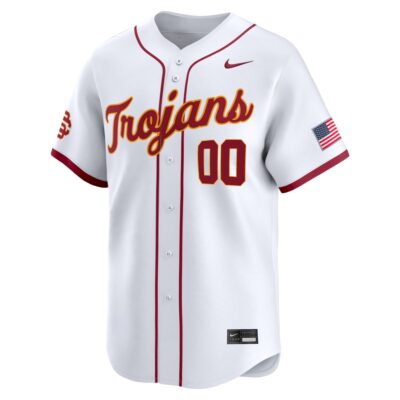 Alternative view of Custom USC Trojans Baseball White Home Limited Jersey – All Stitched