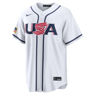 Alternative view of Alex Bregman USA Baseball 2026 World Baseball Classic White Home Jersey – All Stitched