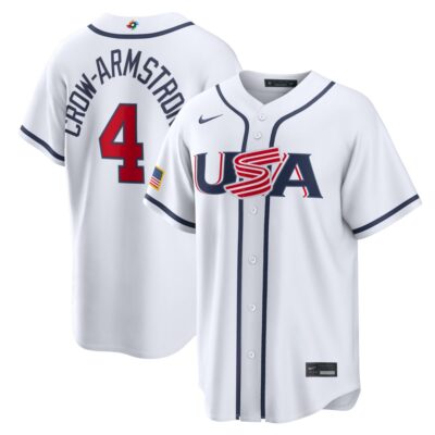Pete Crow-Armstrong USA Baseball 2026 World Baseball Classic White Home Jersey – All Stitched