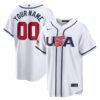Custom USA Baseball 2026 World Baseball Classic White Home Jersey – All Stitched