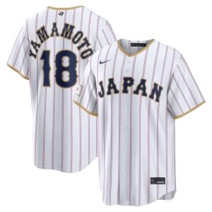 Yoshinobu Yamamoto Japan Baseball 2026 World Baseball Classic White Home Jersey – All Stitched